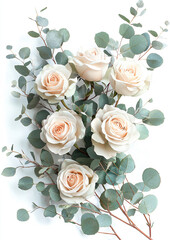 Rosas blancas, Concepto para bodas, primavera y decoraci&oacute;n rom&aacute;ntica.