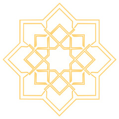 Elegant Golden Yellow Geometric Interlaced Star Abstract Pattern Design