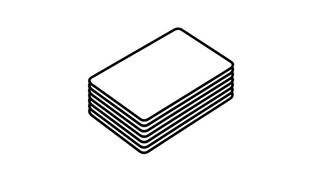 Stack of cards icon &ndash; outline vector with isometric perspective