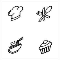A Professional Culinary Food Icon Symbol Showcasing Restaurant Nutrition and Gourmet Dining Service in a Flat Design Minimalist Vector for Delivery App Success Kitchen Catering Menu Healthy Lifestyle.