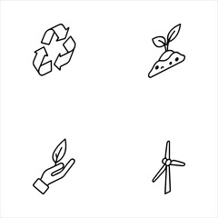 A Professional Environmental Ecology Icon Symbol, Showcasing Sustainability and Green Energy Conservation in a Flat Design Minimalist Vector for Eco Friendly Success Recycle Planet Biology Earth.