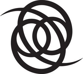 Modern abstract black curves, clean style