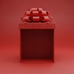 Red gift box with bow