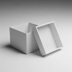 Open white cardboard box
