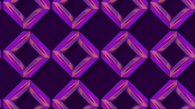 Loop 3D animation of diamonds creating an optical illusion on a blue background