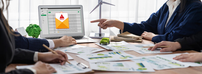 Cyber attacking concept. Malware alert showing on computer screen display scam and threat detection on computer system or online server to be removed brisk. © InfiniteFlow