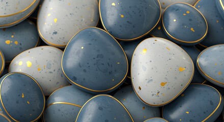 Stylish easter egg collection with golden decor for festive celebrations