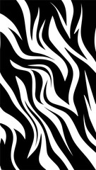 Obraz premium Abstract black and white zebra pattern vector. Abstract animal print background for design, fashion, and decoration.