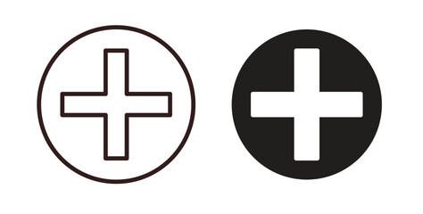 Obraz premium Add icons. thin line and glyph vector icons pack on white background