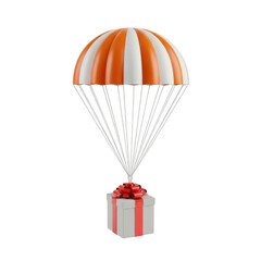 Gift box with parachute