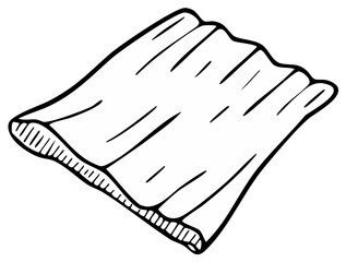 Obraz premium Abstract illustration of a folded napkin with outlines