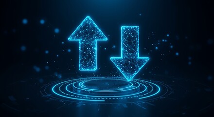 Abstract Up and Down Arrows Digital Technology Concept