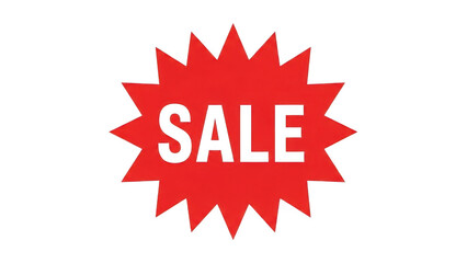 Red sale badge isolated on transparent background