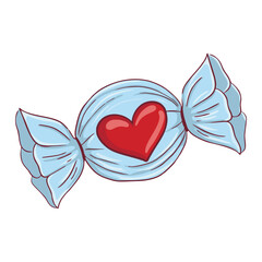 Sweet Heart Wrapped Candy
