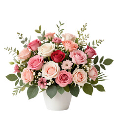 Obraz premium Beautiful Floral Arrangement of Colorful Roses Clipart PNG Element