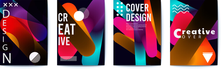 colorful geometric shapes on business card templates