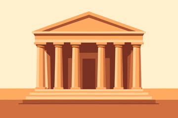 Fototapeta premium Classical Greek Temple Illustration with Columns