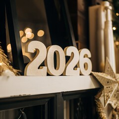 2026 icon gold New Year stock illustration