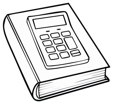 Calculator on Book Illustration Represents Accounting Education Finance Math Skills Development