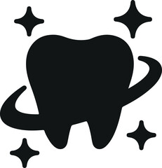 Tooth planet with stars vector