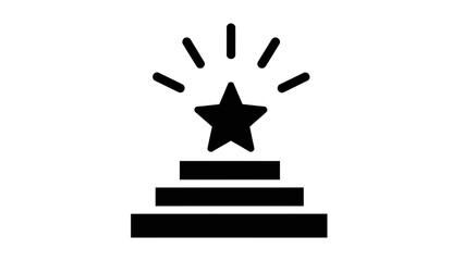 Star Award Podium Icon &ndash; Champion Success Achievement and Winner Recognition Silhouette