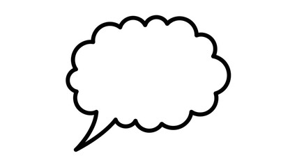 Blank Cloud Speech Bubble Mockup &ndash; Fluffy Think Balloon Outline Vector Illustration