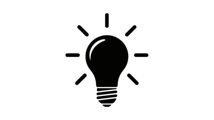 Glowing Light Bulb Icon Vector for Creative Idea and Innovation Concepts