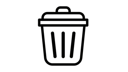 Trash Can Icon Vector Outline for Garbage and Waste Management