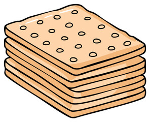 Simple cartoon illustration of a stack of rectangular crackers