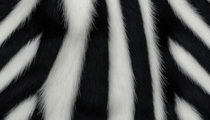 A zebra's fur is shown in black and white