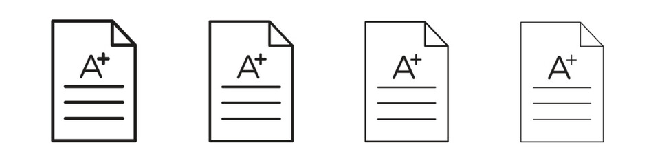 Grades icons, Set of linear icons. Black linear palm icons © Cristiane