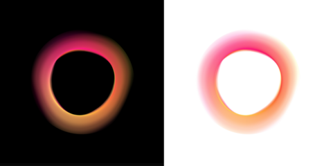 Glowing gradient circle with scattered liquid drops, colorful blots floating inside mesh, subtle shimmer, rainbow colors blending, soft neon glow, luminous orb banner PNG.