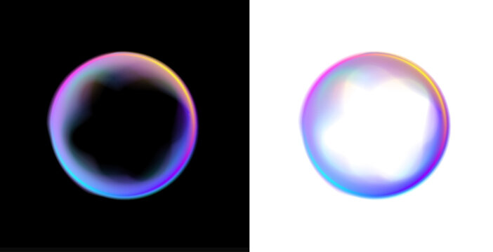 Gradient liquid neon bubble floats inside a smooth circular PNG frame. Gradient spheres rotate along the neon shape. Tiny spark particles drift in the circle.