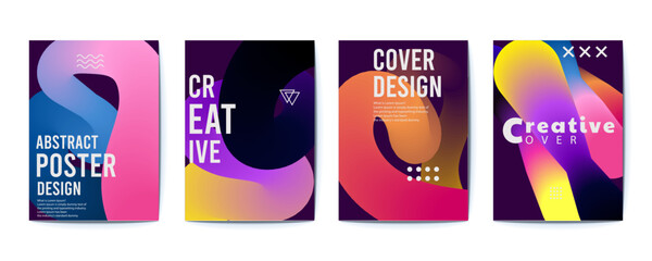 Abstract Poster Design Templates with Modern Gradient Backgrounds