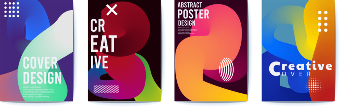 Creative Poster Design with Abstract Shapes and Vibrant Colors