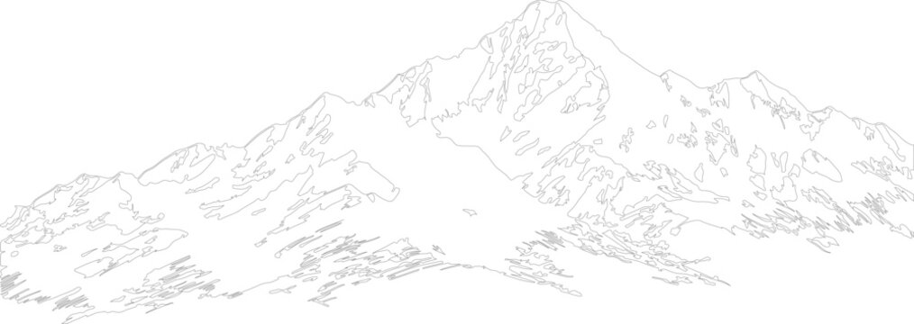 vector illustration of mountain landscape or sketch art vector silhouette of mountains made by various geometric lines.