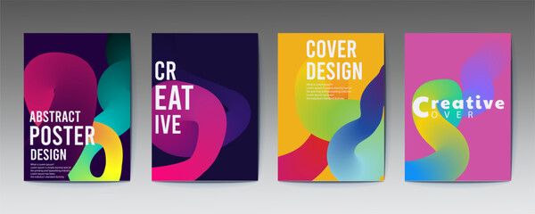Vibrant abstract poster designs for creative cover layouts