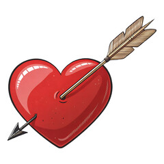 Love's arrow piercing the heart