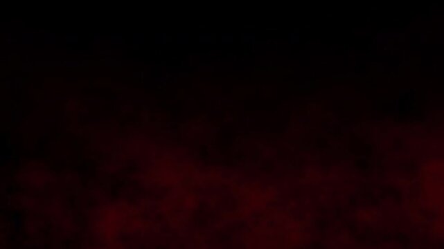 Rising red smoke motion. Red cloud isolated on black screen background. steam effect. 4k video loop 