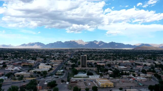 aerial timelapse of Las Cruces, New Mexico