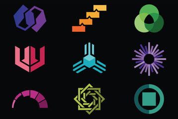 Vibrant geometric shapes in modern tech design