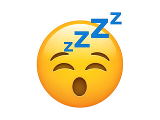 Fototapeta premium Sleepy face emoji isolated on transparent background