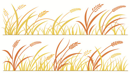 Vector illustration a colorful illustration of grass and wheat stalks