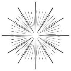 Obraz premium Geometric burst design with radial lines radiating from a central point, vintage style
