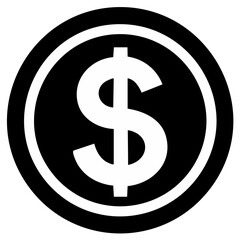 Obraz premium Simple flat dollar coin icon for finance business and economic concepts