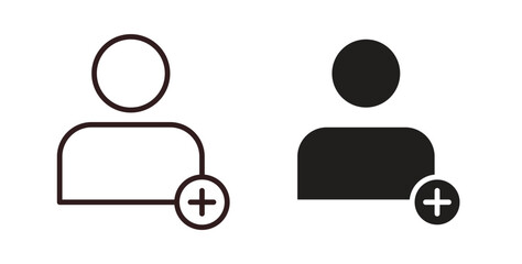 Following icons. thin line and glyph vector icons pack on white background