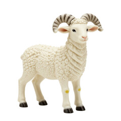 Fototapeta premium Realistic Model of a White Sheep Figure Clipart PNG Element