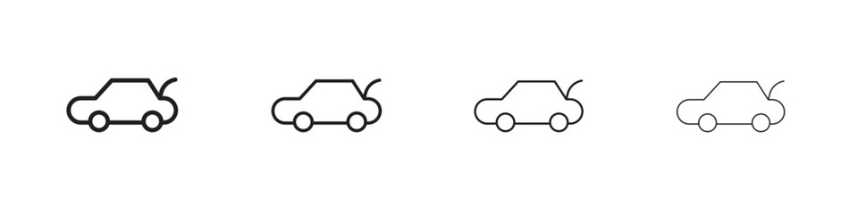 Trunk open icons, Set of linear icons. Black linear palm icons © Cristiane