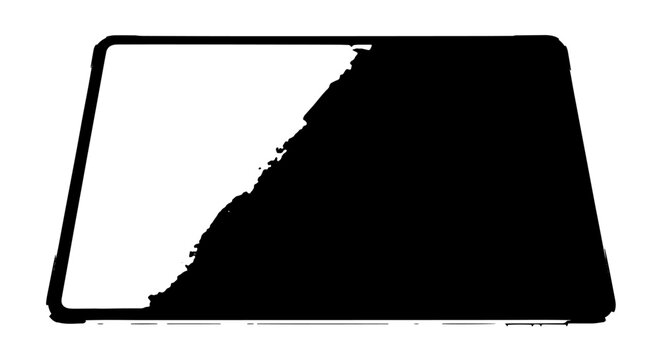 Abstract black and white geometric rectangle with diagonal split in a minimal design. - Powered by Adobe