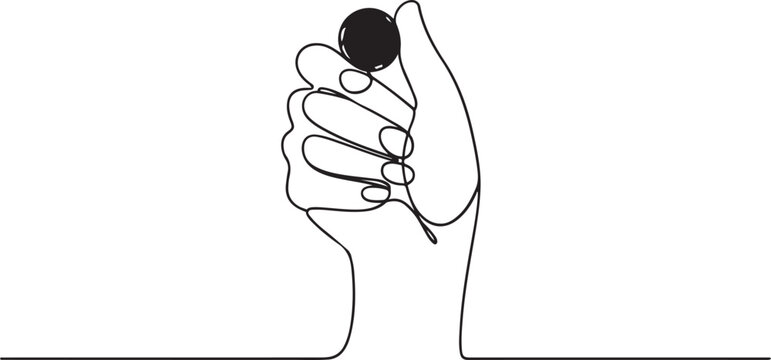 Hand holding coin continuous one line drawing.one line vector illustration with out background.